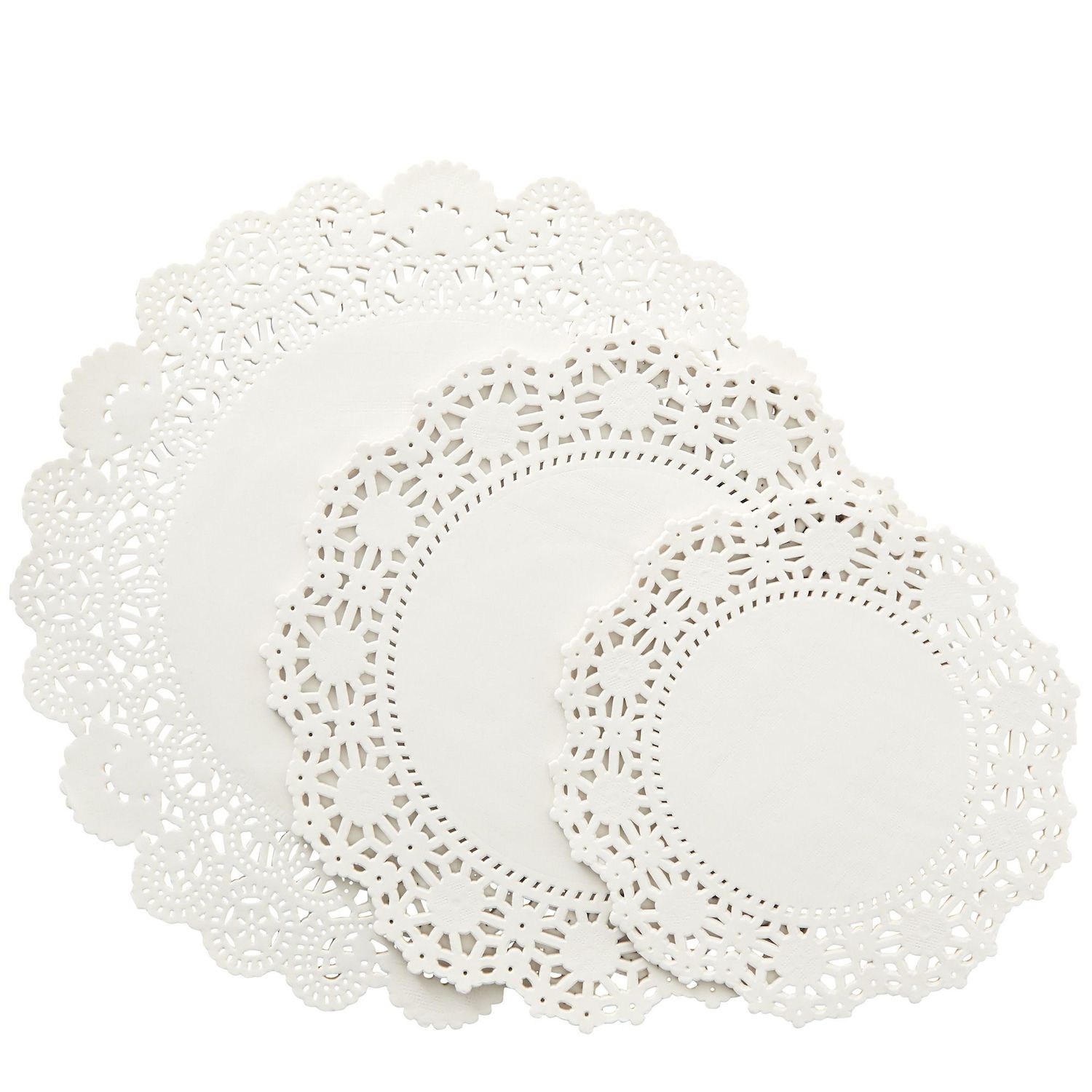 Pastry Tek 4 x 4 inch Lace Doilies, 100 Decorative Tableware Placemats - Disposable, Round, Pink Paper Table Doilies, for Birthdays, or Weddings, Tabl