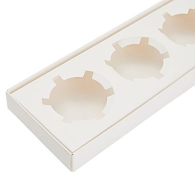 12 Pack Clear Cupcake Boxes with Gold Rope Handle and White Inserts, 4 Compartments (12.7 x 4.7 x 3.6 In)