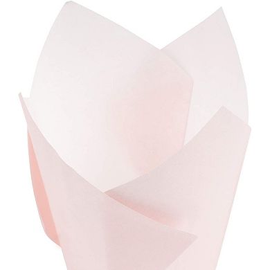 100 Pack Tulip Pink Cupcake Liners, Medium Baking Cups and Muffin Wrappers