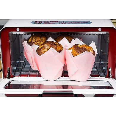 100 Pack Tulip Pink Cupcake Liners, Medium Baking Cups and Muffin Wrappers