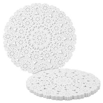 Juvale Round Medallion Doilies (12 in White Lace Paper, 200 Pack)