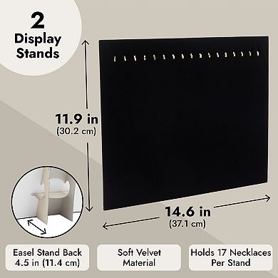 2-Pack Jewelry Display for Selling (17 Hooks, Black)