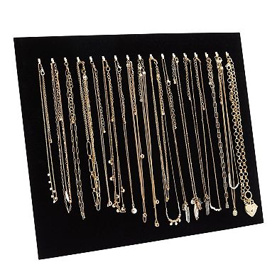 2 Pack Jewelry Display Boards with Hooks, Black Velvet Boutique Necklace Stands for Pop Up Shop (14.6 x 11.9 x 4.5 In)