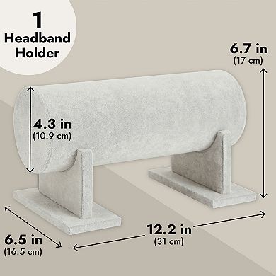 Velvet Headband Holder And Organizer Stand Hair Accessories (gray)