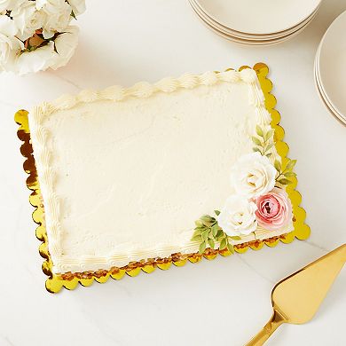 12 Pack Quarter Sheet Gold Cake Boards, 10x14 Inch Rectangle Dessert Bases