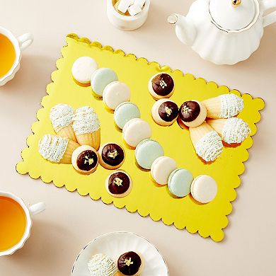 12 Pack Quarter Sheet Gold Cake Boards, 10x14 Inch Rectangle Dessert Bases