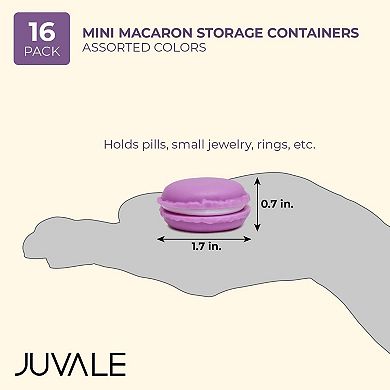 Macaron Storage Containers for Jewelry, Cute Travel Pill Case (1.7 In, 16 Pack)