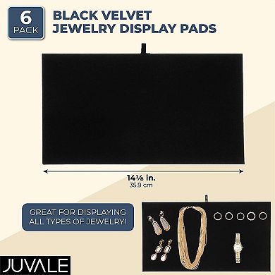 Black Velvet Jewelry Accessory Display Pads (14 ⅛ in, 6 Pack)