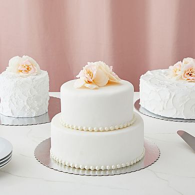 12 Pack Silver 12 Inch Cake Drums for Baking, Round Scalloped Cake Boards for Desserts, Bakery