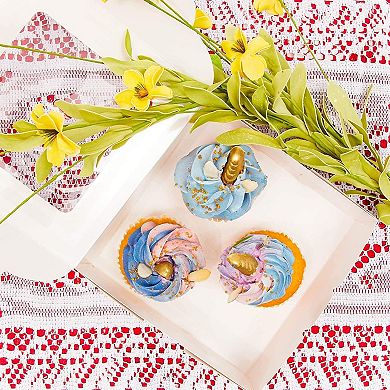 50 Pack 6x6 Bakery Box with Window, White Cookie Boxes, Disposable Containers for Cupcakes, Treats, Pastries, Dessert Boxes for Gifting, Selling, Special Events