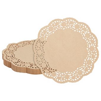 9 Inch Brown Kraft Paper Doilies for Crafts, Dinner Plates, Scrapbooking, Cakes (250 Pack)