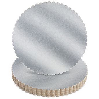 12-Pack Round Cake Boards - Scalloped Cake Circle Base, 10"Diameter, Silver