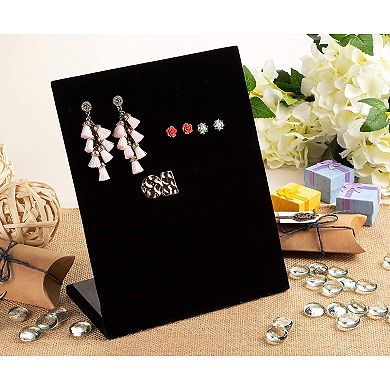 60 Holes Black Velvet Earring Display Stand Holder Jewelry Studs Rack Organizer