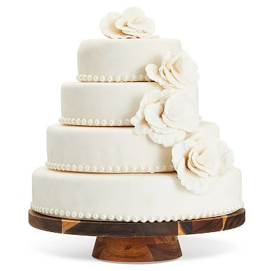 Acacia Wood Cake Stand for Weddings and Parties (12.75 in)