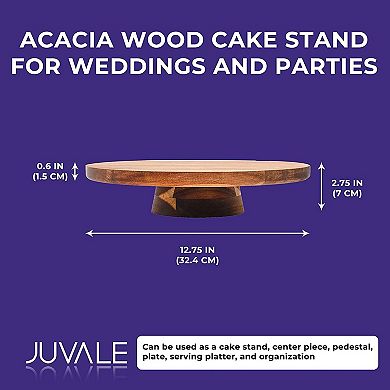 Acacia Wood Cake Stand for Weddings and Parties (12.75 in)