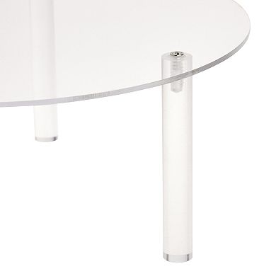 4-Piece Round Acrylic Cake Stand for Dessert Table, Clear Cupcake Display Risers