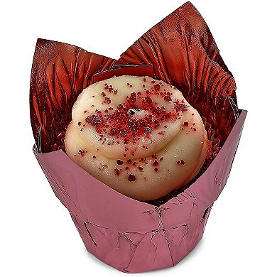 Rose Gold Tulip Cupcake Liners, Foil Muffin Baking Cups (3.25 x 2.8 In, 100 Pcs)