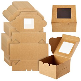 25-pack Mini Cake Boxes With Window - Cupcake Packaging Containers (4x4x2.5)