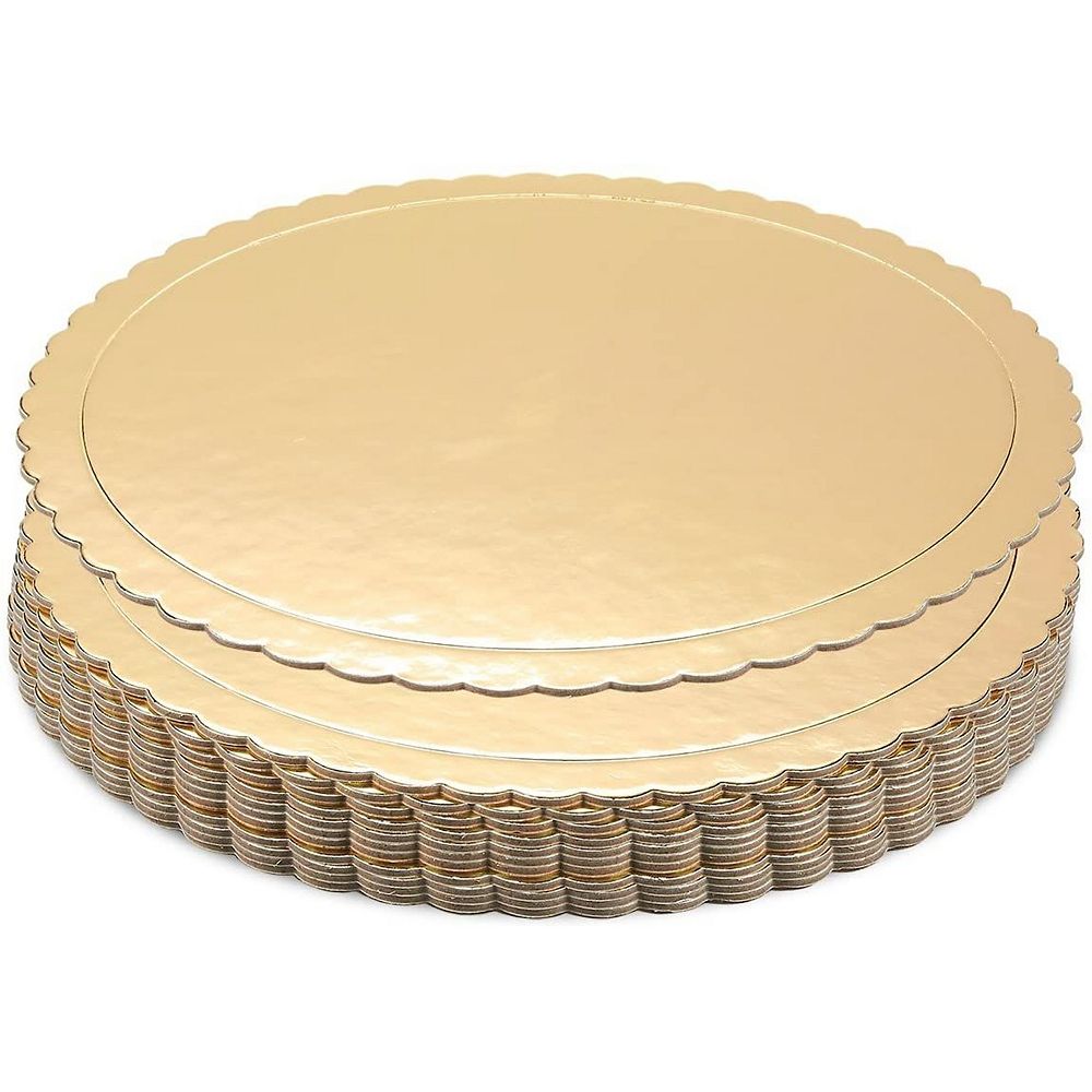 12 Pcs Cake Boards, 10 Inch Cake Drum, 1/2" Thick White Cake Boards Round Cake Base Board, Greaseproof Multiple Layers Of Corrugated Cardboard For