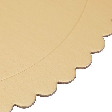 12 Pack Gold 10 Inch Cake Drums For Baking, Round Scalloped Cake Boards
