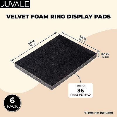 Foam Ring Holder Jewelry Box Inserts 7.5 x 5.5 x 05 In 6 Pack