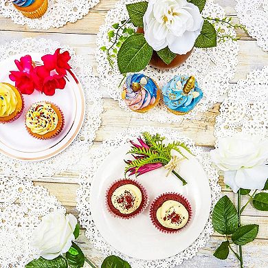 300pcs Medallion White Round 10" Paper Doilies Lace For Art Craft Table Décor