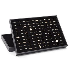 Jewelry Tray Black Veet Stackable Display Trays Necklace Ring