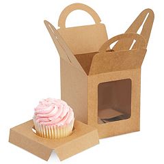 2 Tier Cupcake Carrier with Lid, Holds 24 Cupcakes (13.5 x 10.25 x 7.5 In)