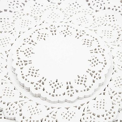 250 Pack Lace Paper Doilies for Arts and Crafts, Round White Table Placemats (5 Sizes)