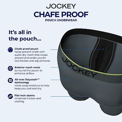 Men's Jockey® 3-pack Chafe Proof Pouch Microfiber Trunk