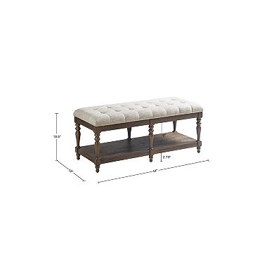 Martha Stewart Highland Button Tufted Accent Bench