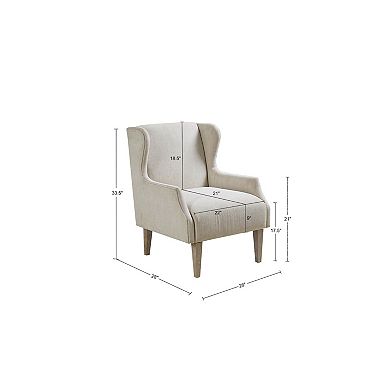 Martha Stewart Malcom Wing Back Upholstered Accent Arm Chair