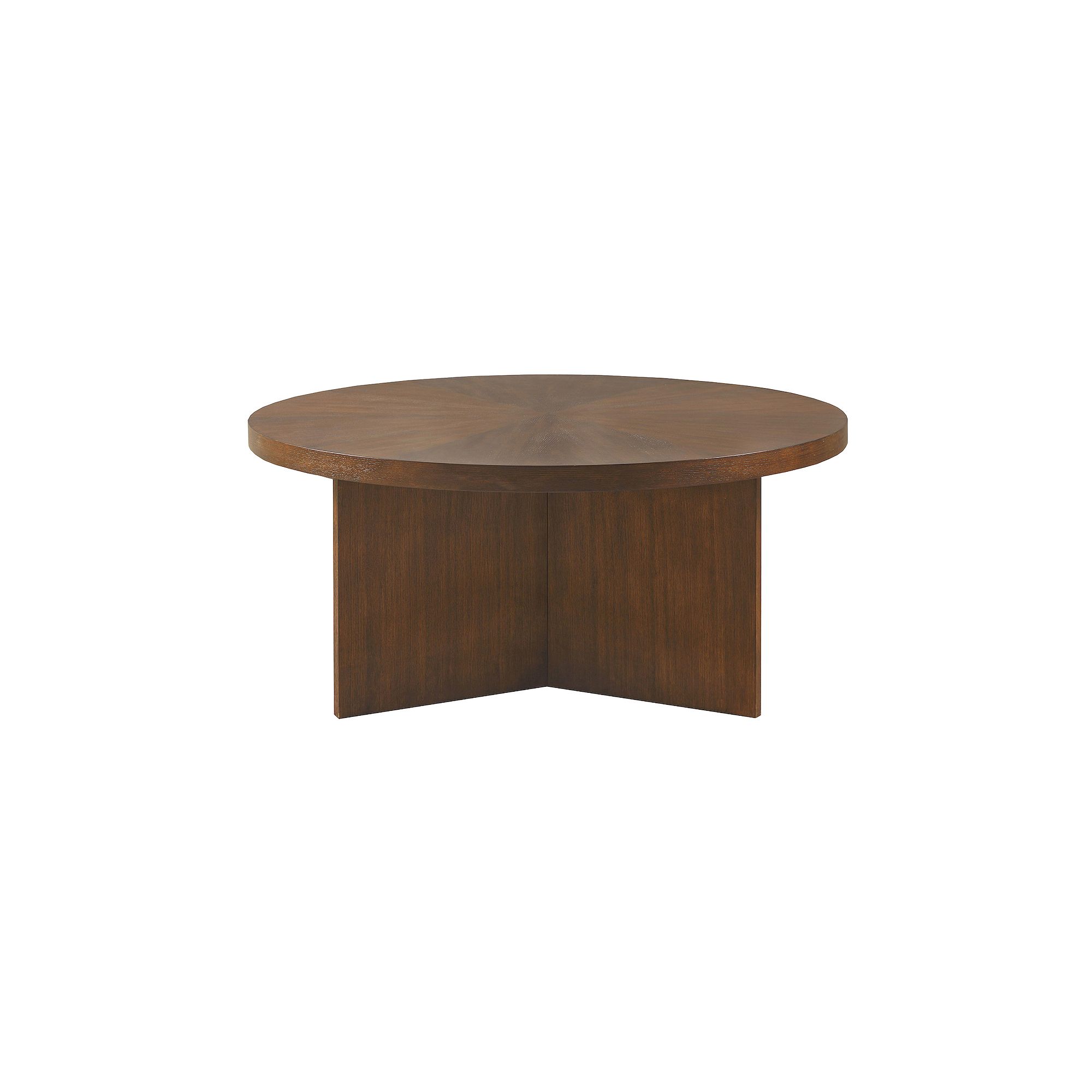 Martha Stewart Sadie Round Coffee Table, Reclaimed Greige