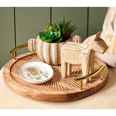 Everyday Decor Etched Decorative Tray Table Decor