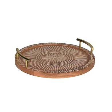 Everyday Decor Etched Decorative Tray Table Decor