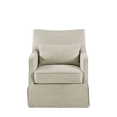 Martha Stewart London Swivel Upholstered Skirted Arm Chair