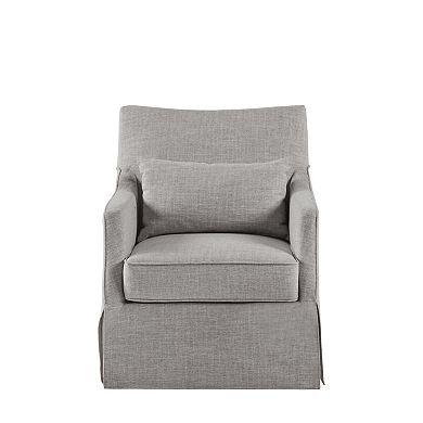 Martha Stewart London Swivel Upholstered Skirted Arm Chair