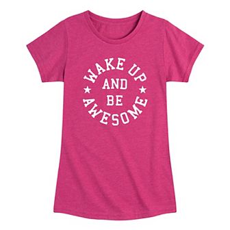 Girls 7-16 "Wake Up Be Awesome" Graphic Tee