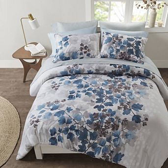 Madison Park Essentials Jeanie Modern Floral Comforter Set with Bed Sheets