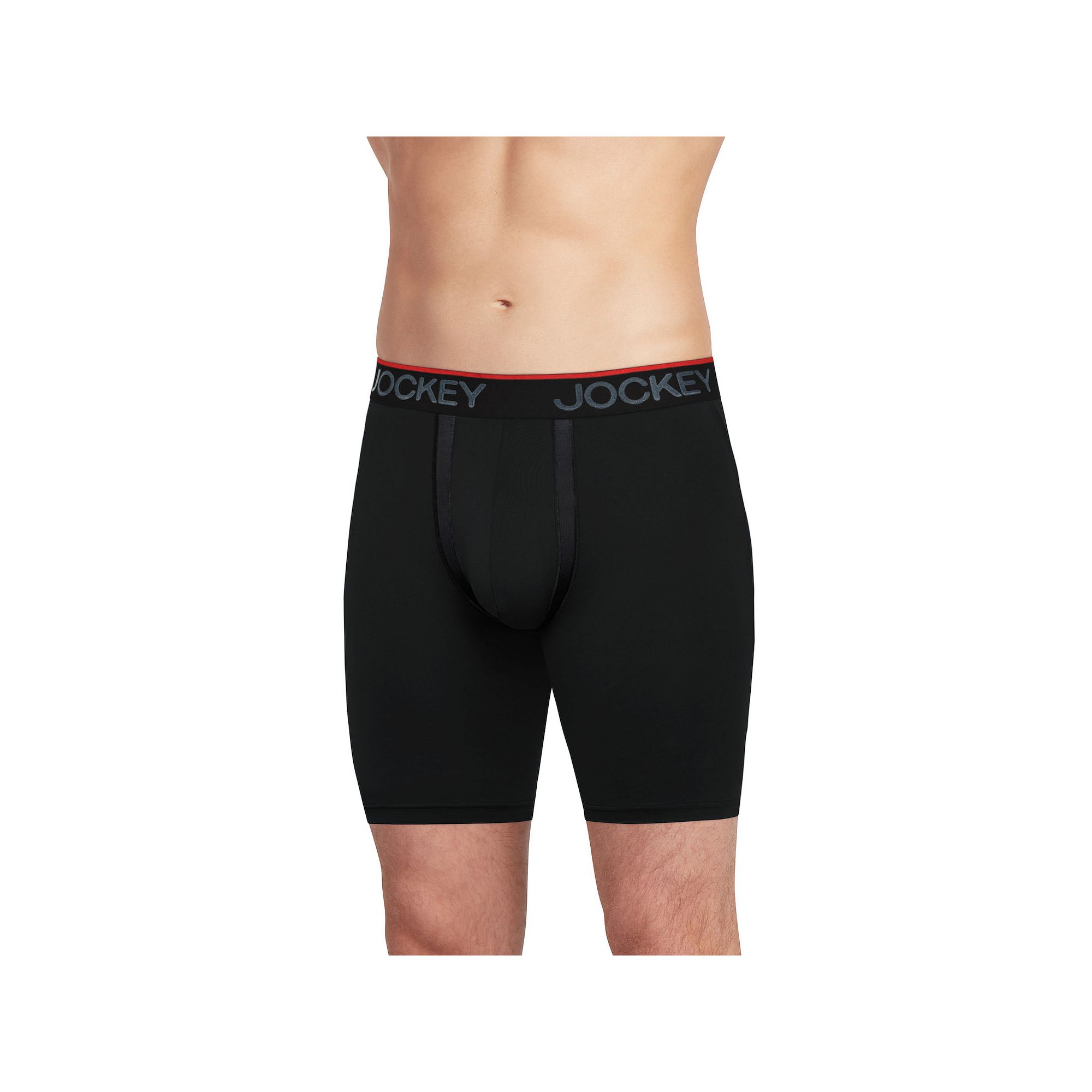 Mens Jockey 3-Pack Chafe-Proof Pouch Microfiber 8.5 Long Leg Boxer Brie