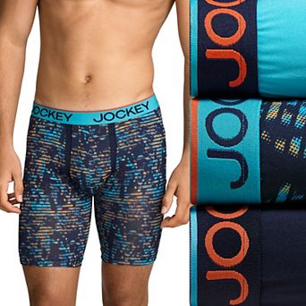 Men's Jockey 3-Pack Chafe-Proof Pouch Microfiber 8.5" Long Leg Boxer Briefs