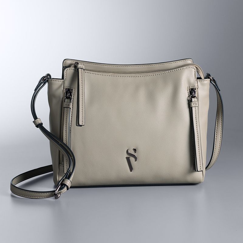 Simply Vera Vera Wang Cara Logo Crossbody Bag, Moon Rock