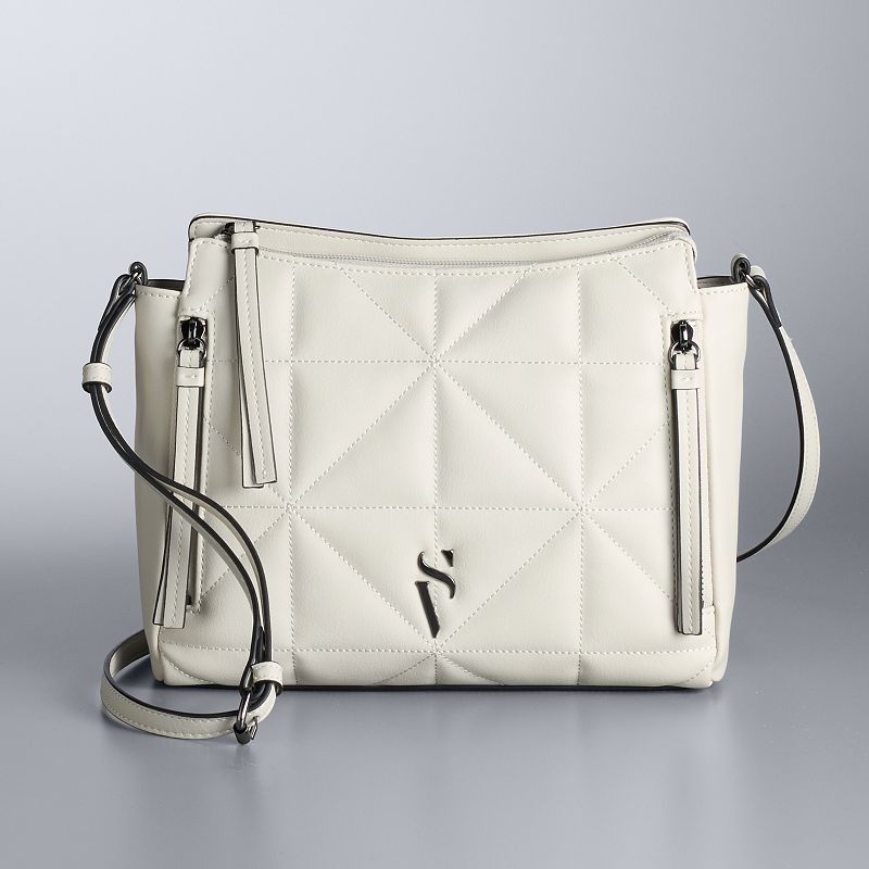 Simply Vera Vera Wang Cara Logo Crossbody Bag, Silver Spirit