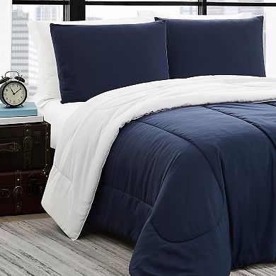 FUBU Solid Brushed Reversible Down-Alternative Comforter Set with Shams