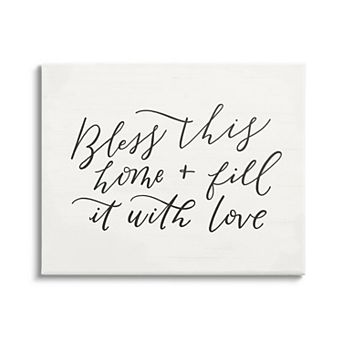 Stupell Home Decor Bless With Love Canvas Wall Art