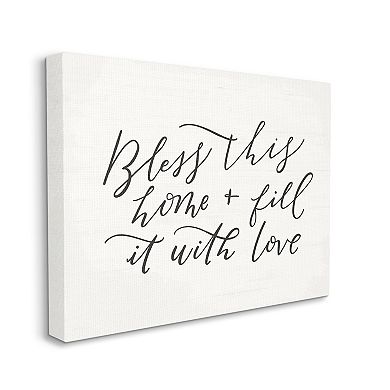 Stupell Home Decor Bless With Love Canvas Wall Art