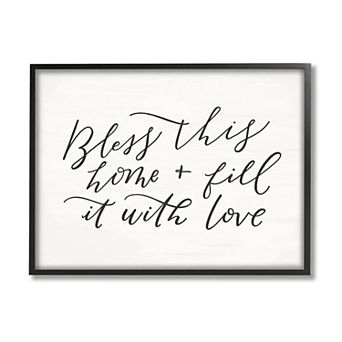 Stupell Home Decor Bless With Love Framed Wall Art