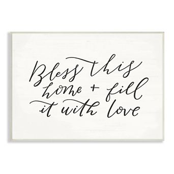Stupell Home Decor Bless With Love Plaque Wall Art