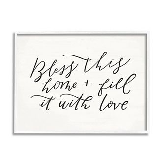 Stupell Home Decor Bless With Love Framed Wall Art