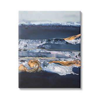 Stupell Home Decor Abstract Blue Agate Canvas Wall Art